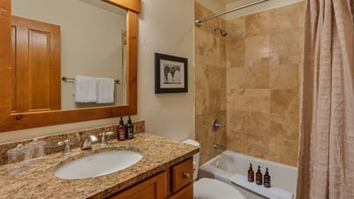Shared bathroom on lower level
