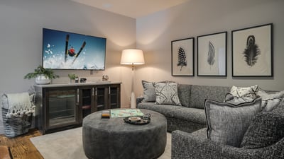 Lower level family room with TV