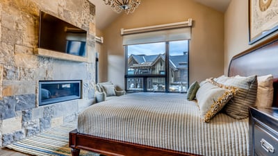 Primary suite on upper level
