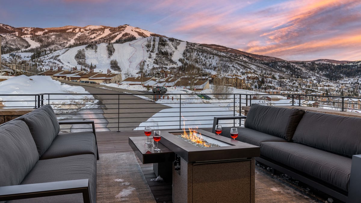 Front deck with gas fireplace and views of Steamboat Ski Resort - Image 30