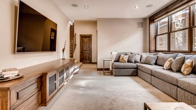 Lower level family room with TV