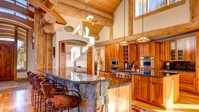 Kitchen with bar seating