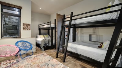Bunk room with 3 sets of bunks sleeps up to 8