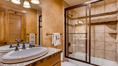 Shared bath on upper level