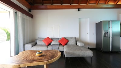Living & Dining Area: View of the swimming pool, the tropical and lush environment and the ocean. Th
