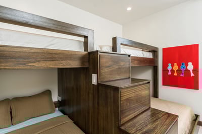 - Solid wood bunk beds with wide, easy to climb steps create a secure setup
- Great for kids or adul