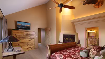 Primary suite on upper level
