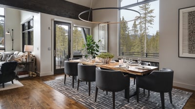 Dining area with deck access