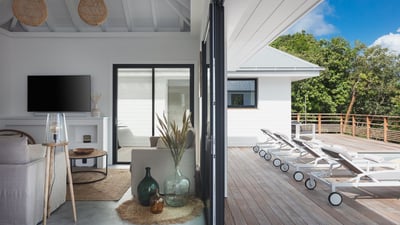 Living Area: Nice air-conditioned HD-TV, Dish Network, Sonos sound system. Opens onto the terrace.&n