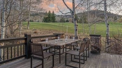 Main deck with aspens and views