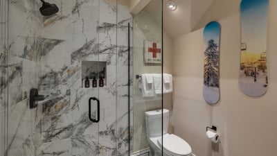 Shared bathroom on upper level