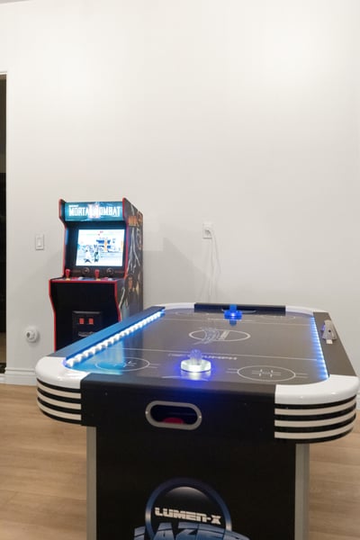 Air Hockey and arcade games to keep you entertained indoors too!