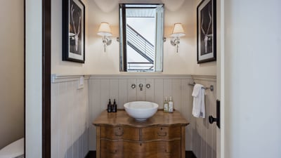 Main level powder room