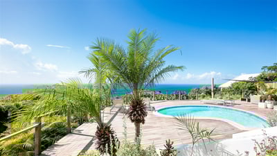 Pool & Terrace: Beautiful pool facing the view, expansive terrace with sun loungers, lounge and dini