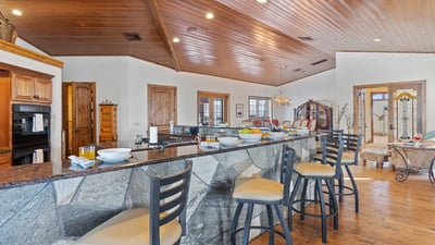 Large kitchen bar with seating