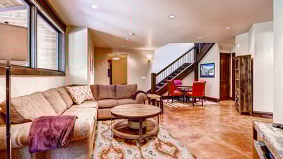 Lower level family room and game table
