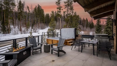 Spacious outdoor deck off the kitchen and dining area