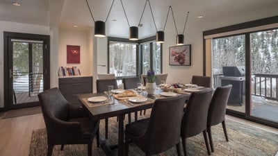 Spacious Dining Area, Main Level - With views, dining table can be expanded to accommodate 12 guests