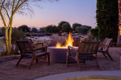 Outdoor fire pit with seating for 5
