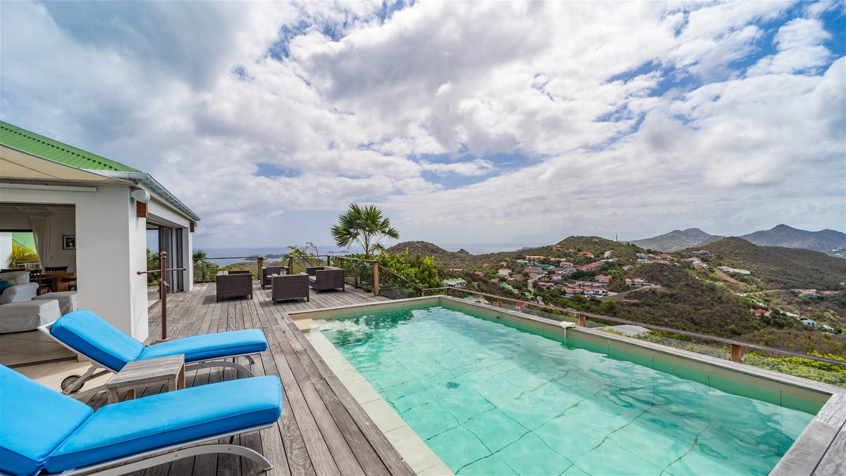 Pool & Terrace: Heated pool, large terrace with deck chairs and loungers.  - Image 3