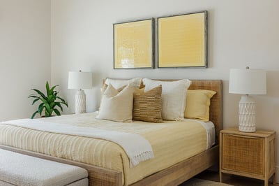 Guest bedroom 6 with King Bed, smart TV and en suite bathroom.