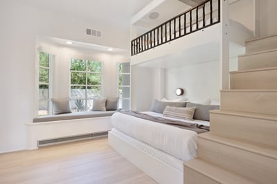 Suite 3: Bunk Bed with 1 queen and 1 twin, plus an additional twin bed & dual hidden seating areas i