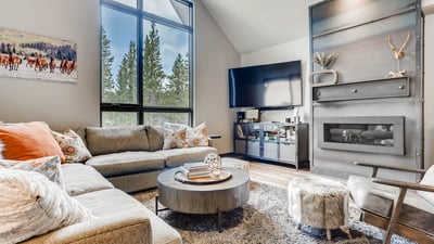 Great room with fireplace