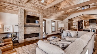 Great room with fireplace
