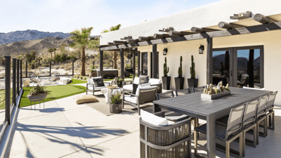 Plan a perfect lunch outdoors- al fresco dining table for 10