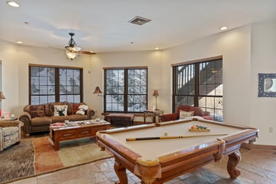 Lower family room with billiards