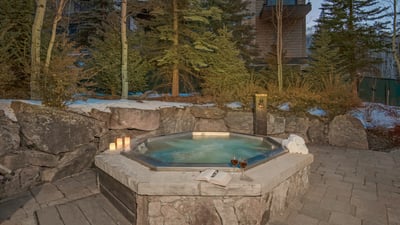 Private hot tub on lower patio