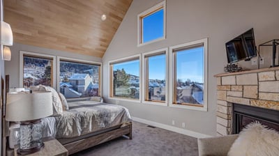 Primary bedroom with beautiful views on main level
