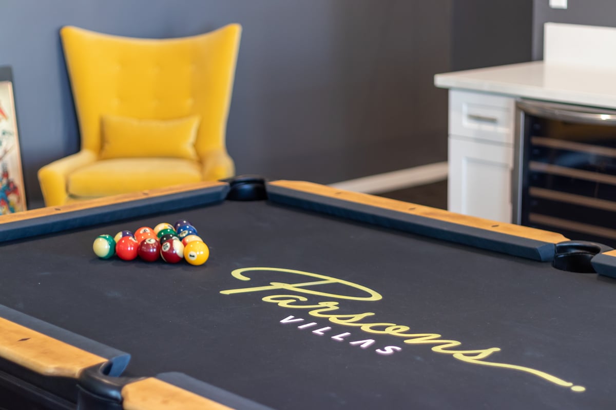 Image of Pool Table and Yellow Accent Chair. - Image 17