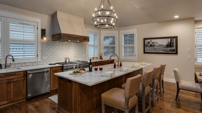 Beautiful kitchen with breakfast bar seating