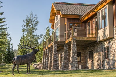 Nestled in a natural setting where wildlife roams freely.