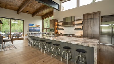 Kitchen bar seating for 7