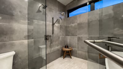 Primary ensuite shower and soaking tub