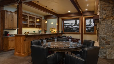 Game table on lower level