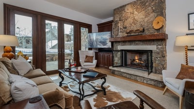 Hearth Room with Outdoor fire pit access