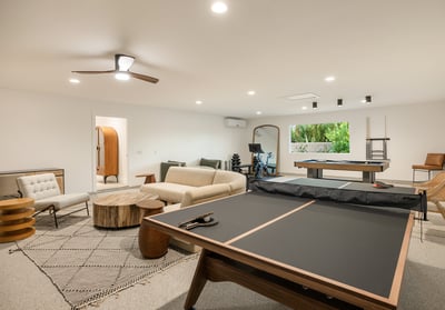 More entertainment options await inside in the game room including ping pong, pool table, large scre