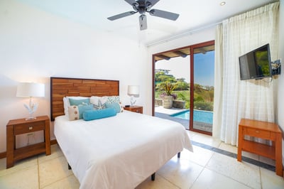 Welcome to Bedroom #1: Queen Bed, AC, Ceiling Fans, Smart TV, Ensuite Bathroom!