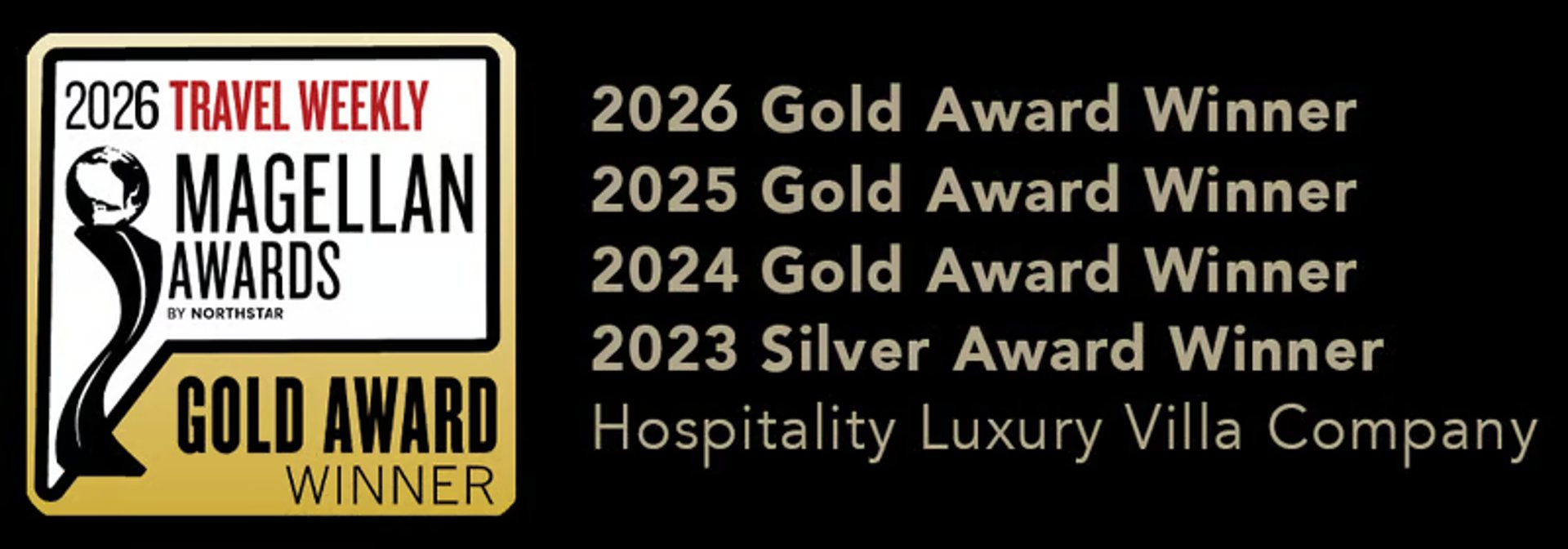 Travel Weekly Magellan Awards 2025 Gold Winner