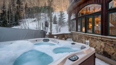 Private hot tub on the main level deck