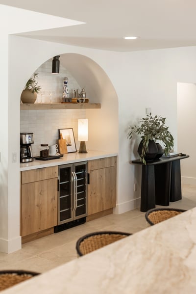 Wine and coffee bar right off the dining area.