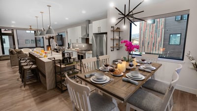 Dining area into kitchen
