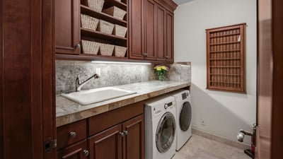 Lower level laundry room