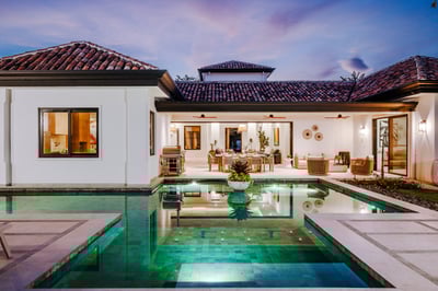 Main House Pool Area at Night!