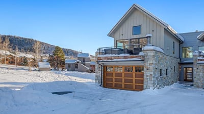 Exterior view of the deck in winter