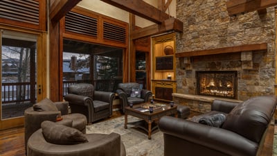 Large great room with fireplace