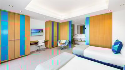 Bedroom 5: On the lower level. King size bed (coverted into twin beds on request), air conditio